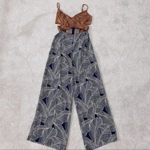 Urban Outfitters Boho Leaf Cutout Jumpsuit Size 2